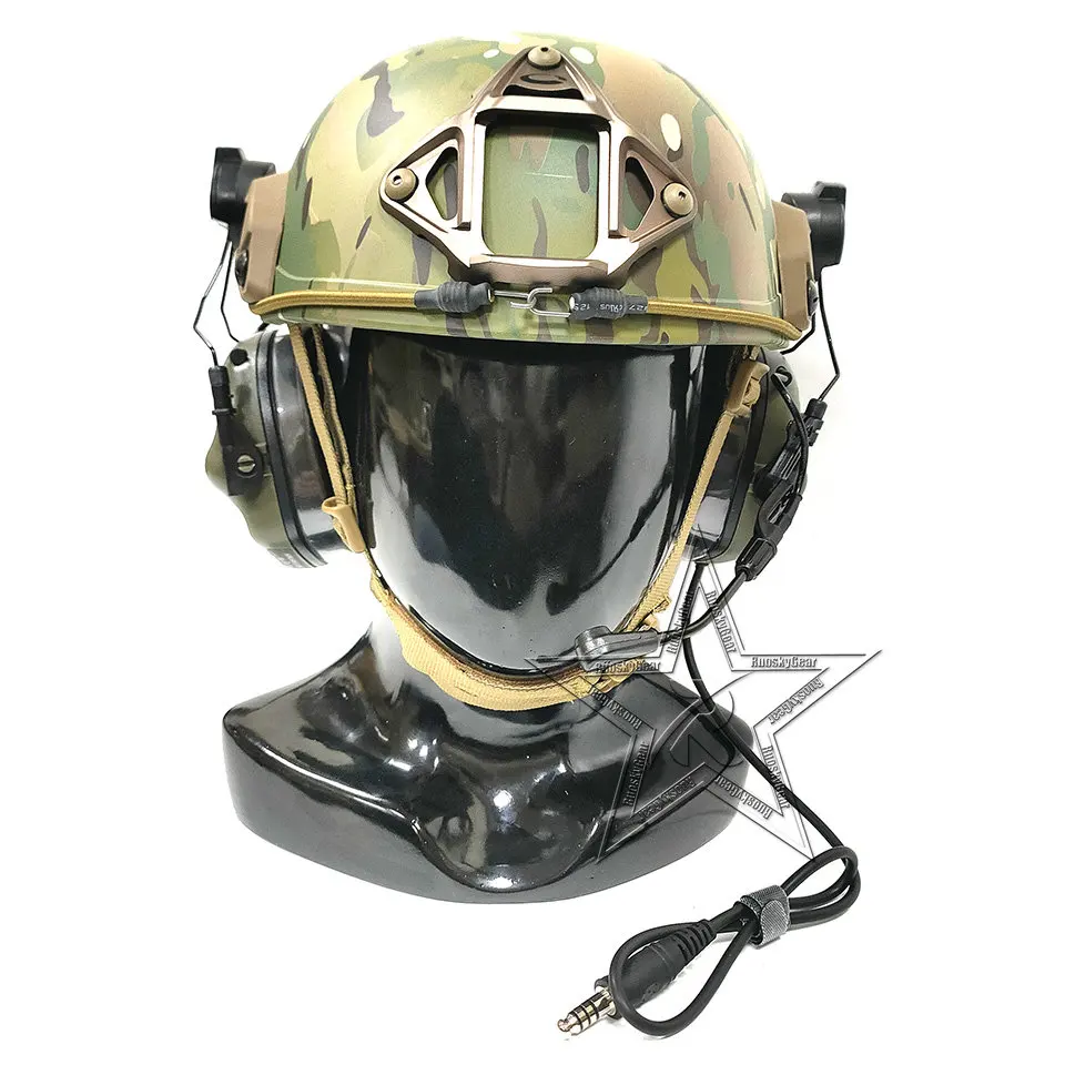 EARMOR-auriculares tácticos M32H Mod4 y adaptador M51 PTT, auriculares con cancelación de ruido para MT FAST ARC, riel para casco, envío gratis - imagen 4