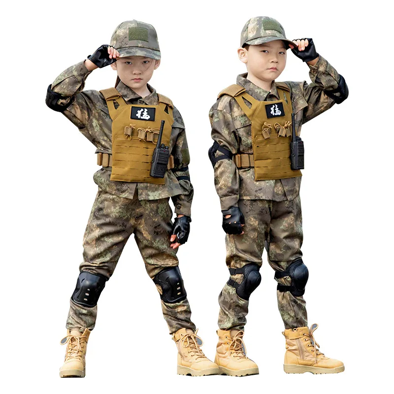 Traje de camuflaje para niños, ropa de actuación de campamento de verano para hombres y mujeres, ropa de adiestramiento al aire libre - imagen 4