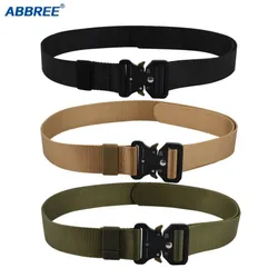 ABBREE cinturón táctico ajustable de alta calidad hebilla magnética de liberación rápida cinturón militar accesorios deportivos de nailon suave para hombres