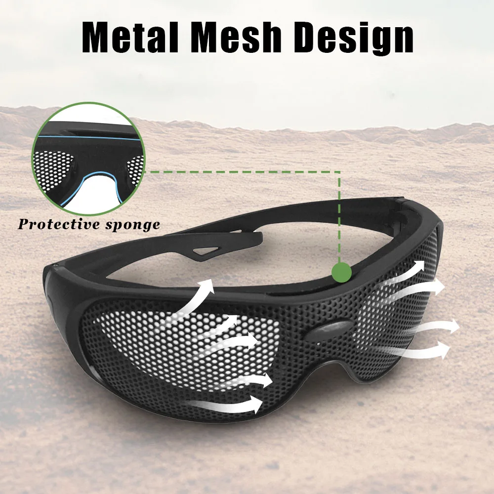 Gafas Airsoft, gafas de seguridad de malla de alambre, gafas de malla transpirables resistentes a los golpes, gafas para juegos al aire libre, tiro CS - imagen 2