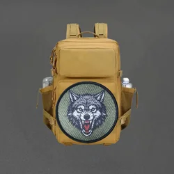 Parche con estampado de cabeza de lobo militar, parches tácticos de gancho y bucle para ropa, mochila, insignia decorativa de moral, pegatinas, accesorios