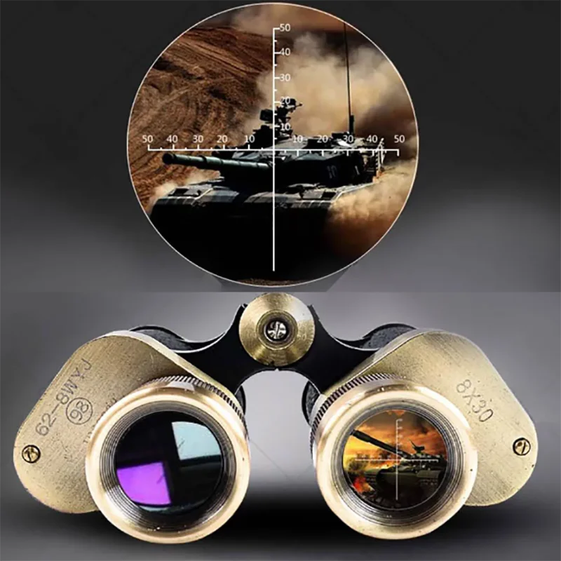 Binoculares militares 8X30 para adultos, binoculares profesionales HD BAK4 con lente de prisma, totalmente metálicos para observación de aves, caza, viajes, deporte - imagen 2