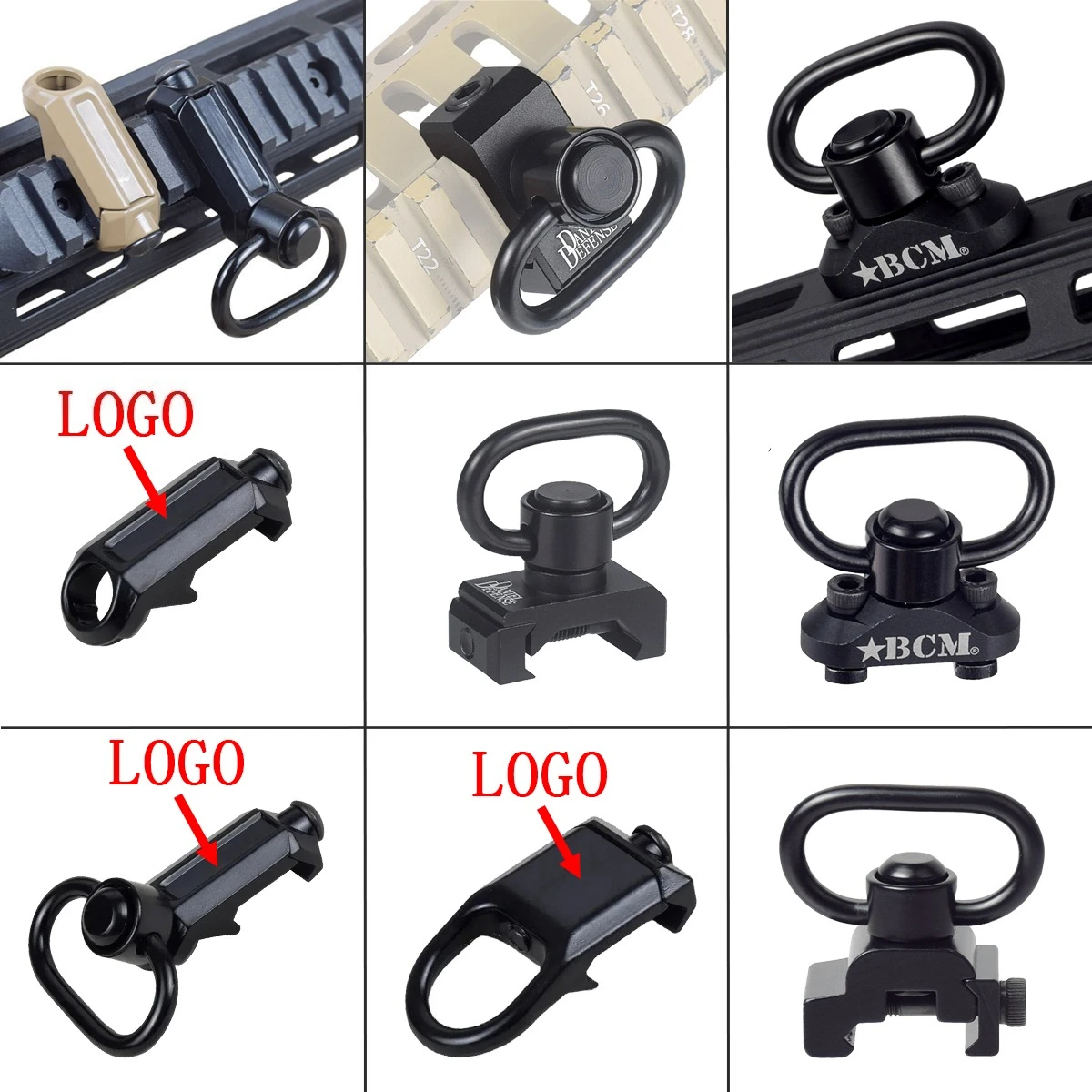 Hebilla de correa de Metal RSA GBB QD, eslinga giratoria de separación rápida para MLOK Keymod, riel Pictinny de 20mm, montaje de eslinga para Rifle BCM CQB AR15 AK