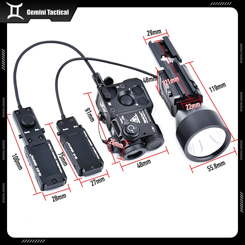 Zenitco Perst-4 táctico totalmente metálico, punto rojo, verde, azul, indicador de puntería IR, WADSN Klesch 1S 2U 2P, linterna LED blanca de alta luz - imagen 5