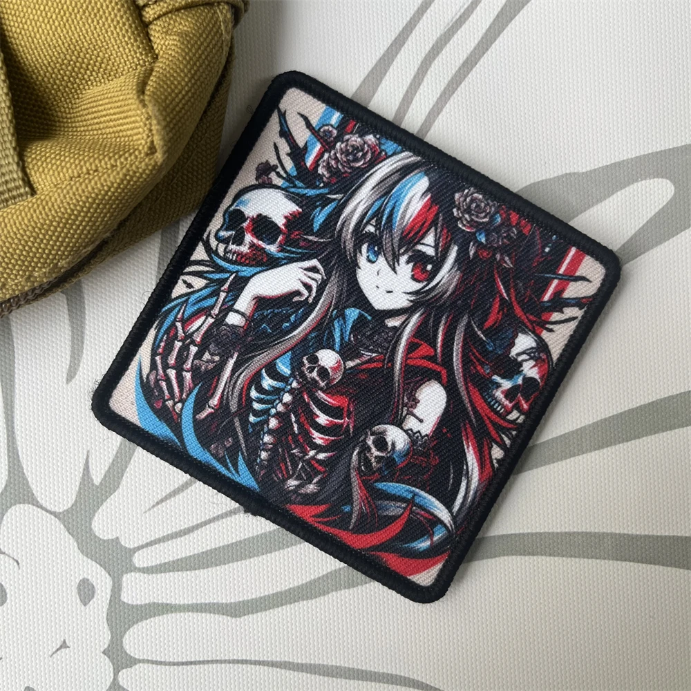 Insignia de moral táctica Punk de diosa de la luna de doncella rosa, decoración de mochila militar, pegatina de gancho y bucle impresa - imagen 5