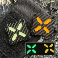 Parche táctico luminoso fibra carbono insignia cuadrada