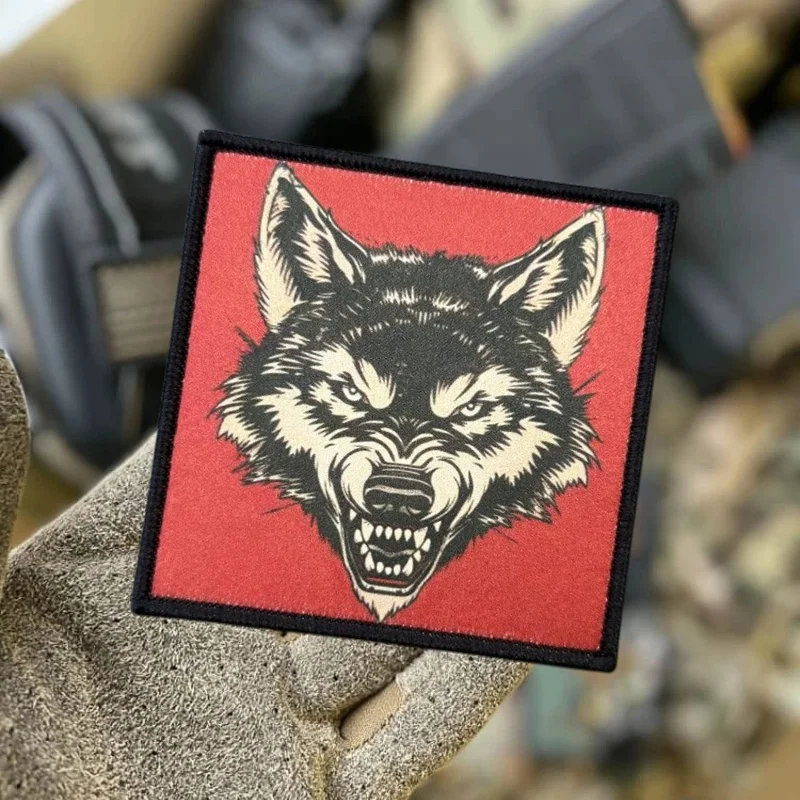 Parche táctico con estampado de lobo, insignia de moral militar, parches con gancho, ropa, mochila, accesorios, pegatinas - imagen 2