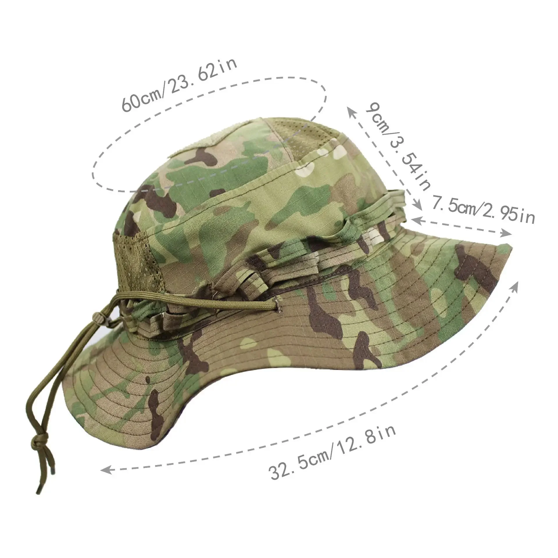 Gorra Bonnie de camuflaje táctico para entusiastas de los EE. UU., cubo de bolsillo cuadrado, sombreros Benny, pesca Multicam, senderismo al aire libre, gorras para el sol - imagen 4