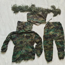 Traje Ghillie de caza 3D camuflaje bosque francotirador airsoft
