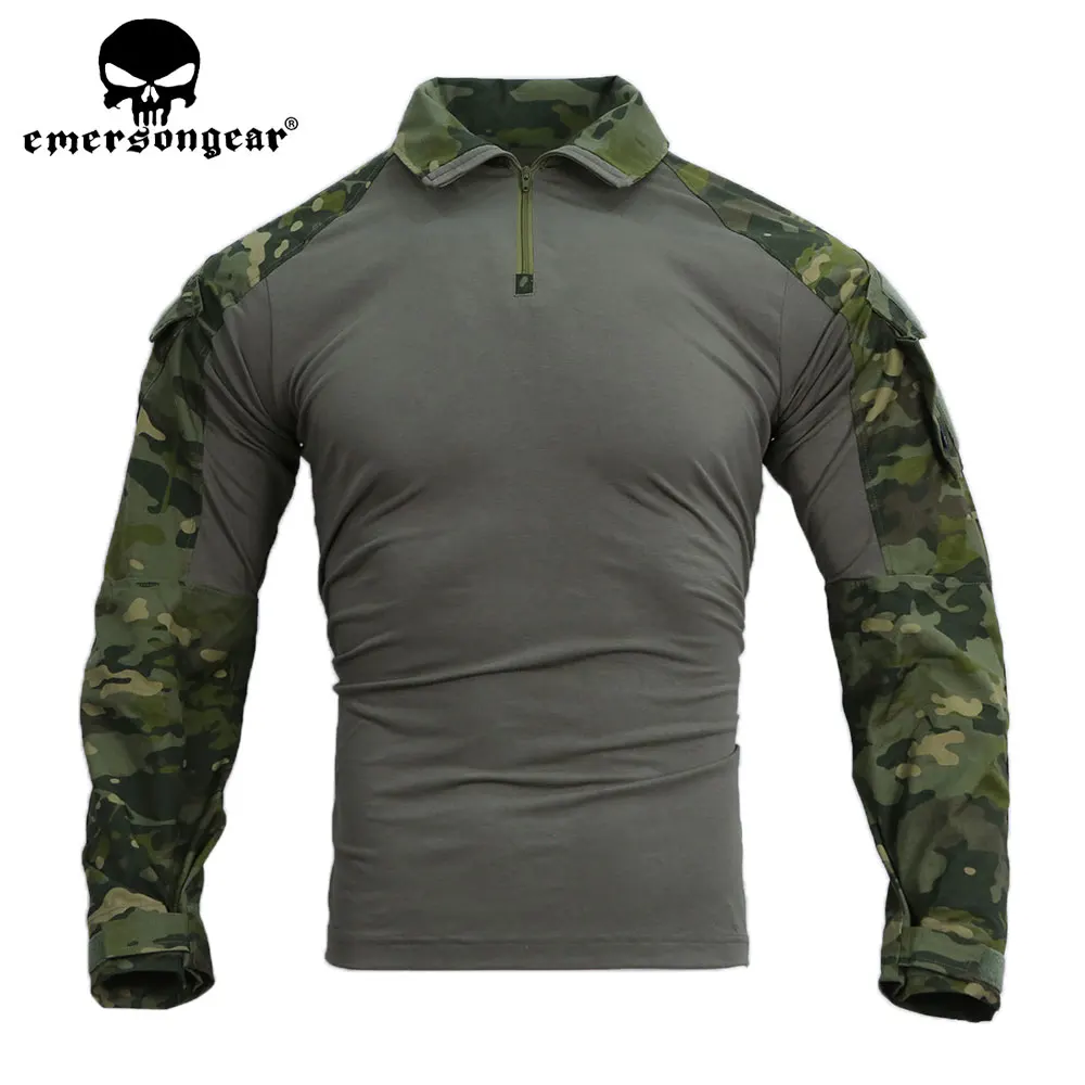 Emersongear G3 camisetas de combate táctico caza Airsoft Tops Multi-camo manga larga hombres Militiamen Camoflage camisetas MCBK - imagen 5