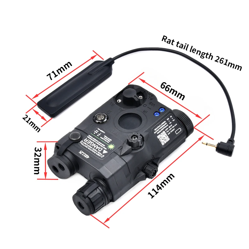 WADSN-PEQ-15 de nailon táctico, totalmente funcional, Airsoft, rojo, verde, azul, indicador IR, arma de mira de caza, compatible con linterna de riel de 20mm - imagen 3