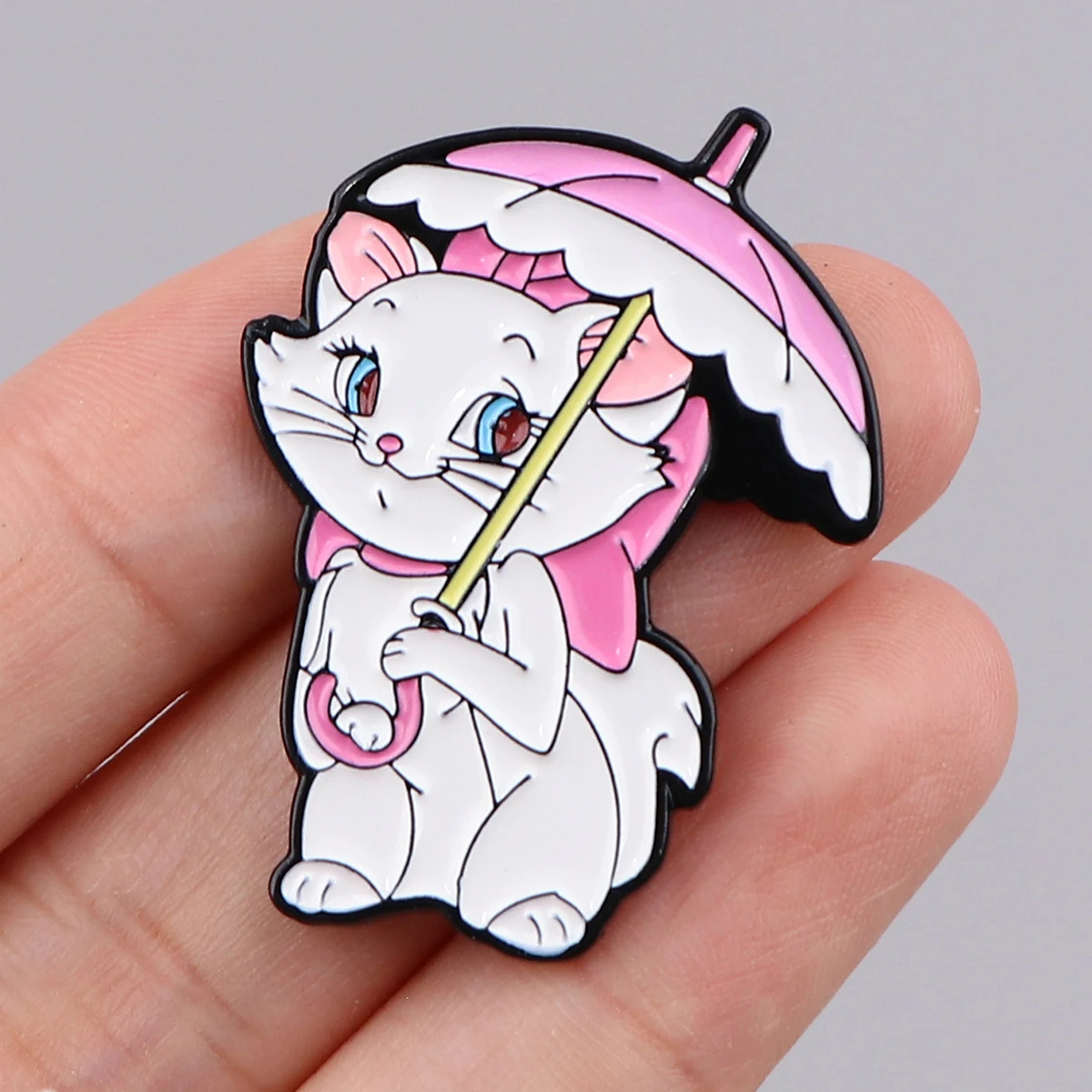 Broches de gato lindo para mujer, insignia de solapa de esmalte de Metal de Animal de dibujos animados, Pin de mochila de chaqueta vaquera, regalos de fanáticos de amigos - imagen 4
