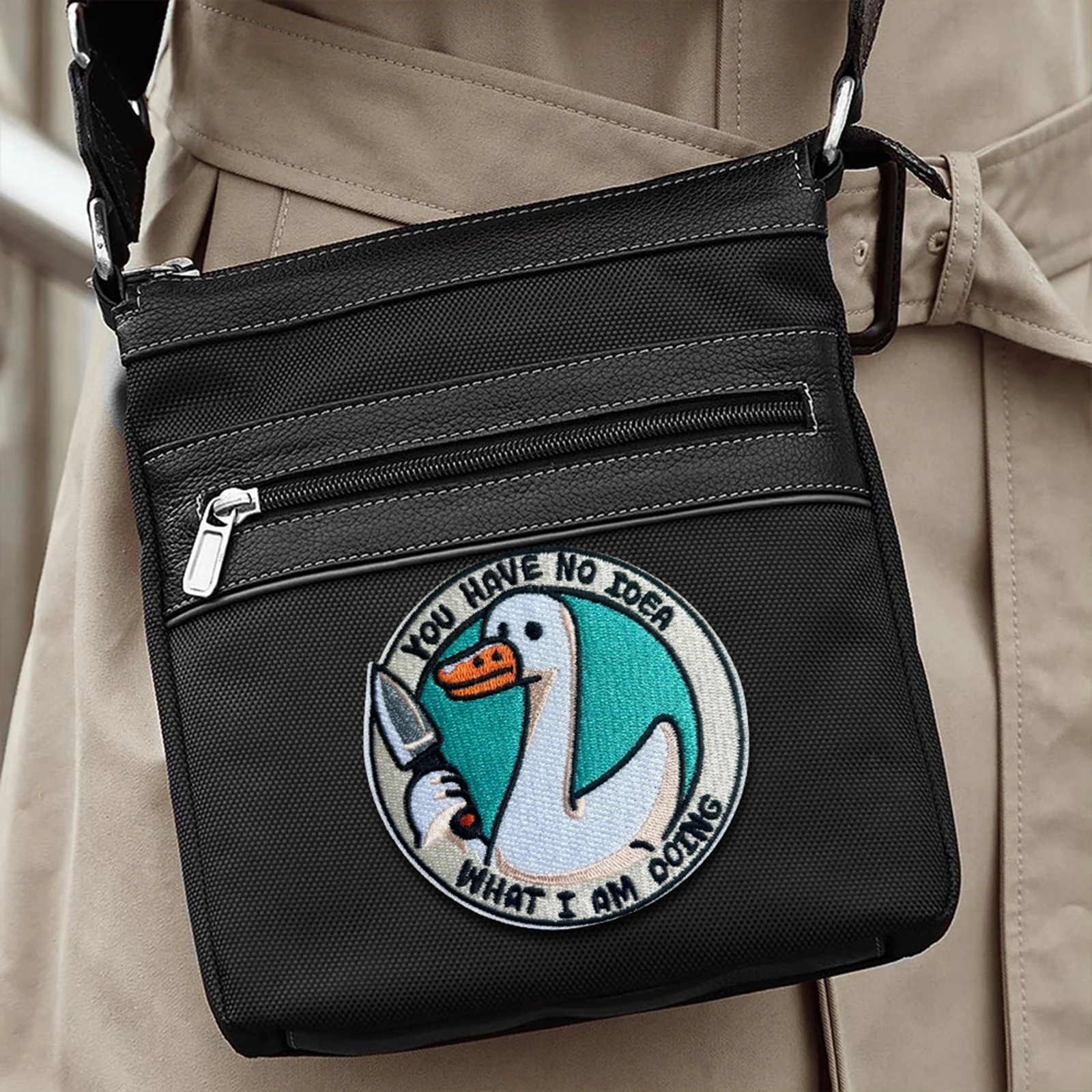 Silly Goose Parche táctico bordado con gancho militar para mochila - imagen 4