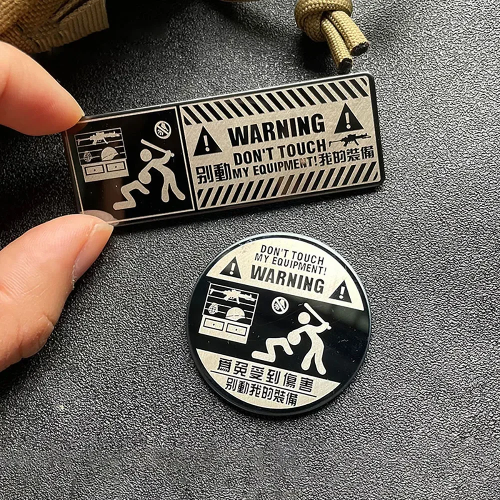 Don't Touch My Equipment parche de Metal de advertencia, brazalete militar, insignia de moral, parches de gancho y bucle, accesorio táctico, pegatina de mochila - imagen 3