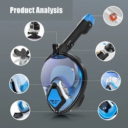 2025 Nuevo estilo Máscara de snorkel de cara completa para adultos - Máscara de buceo antivaho con vista amplia, natación para snorkel submarino