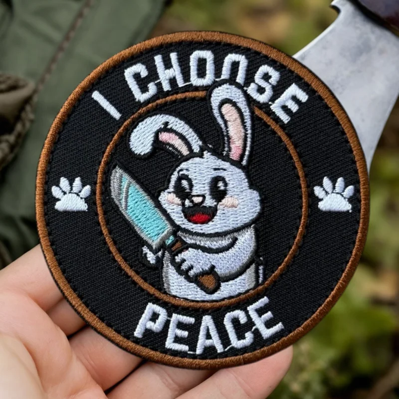 Parche bordado "I CHOOSE PEACE", chaleco táctico, insignia de moral con gancho y bucle, pegatinas para mochila militar, parches para brazalete para ropa - imagen 4