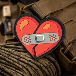 Parche táctico PVC corazón agrietado – Para moral en mochila