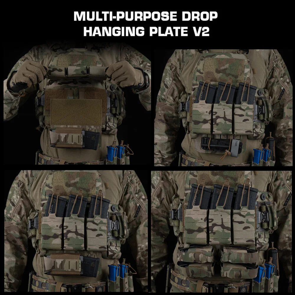 Portador de placa táctica, adaptador de placa colgante, Panel frontal, bolsa para revistas, soporte de montaje MOLLE para caza, chaleco Airsoft, equipo - imagen 4