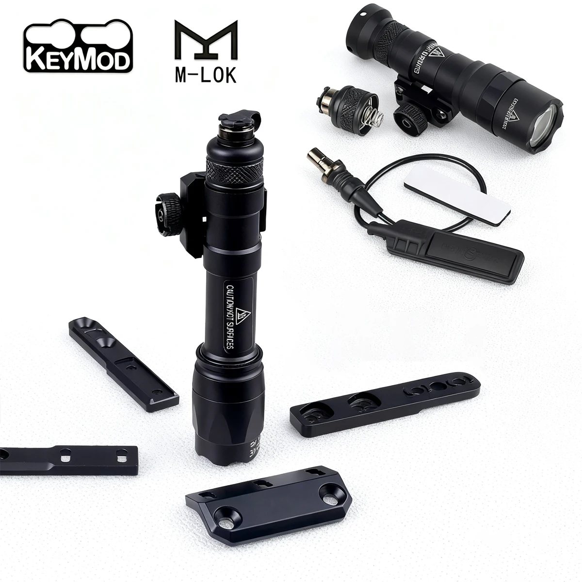 Linterna táctica Surefire M300 M600 con Base de montaje serie ARIS Airsoft M600B montaje compensado de luz compatible con riel Mlok Keymod SMR - imagen 4