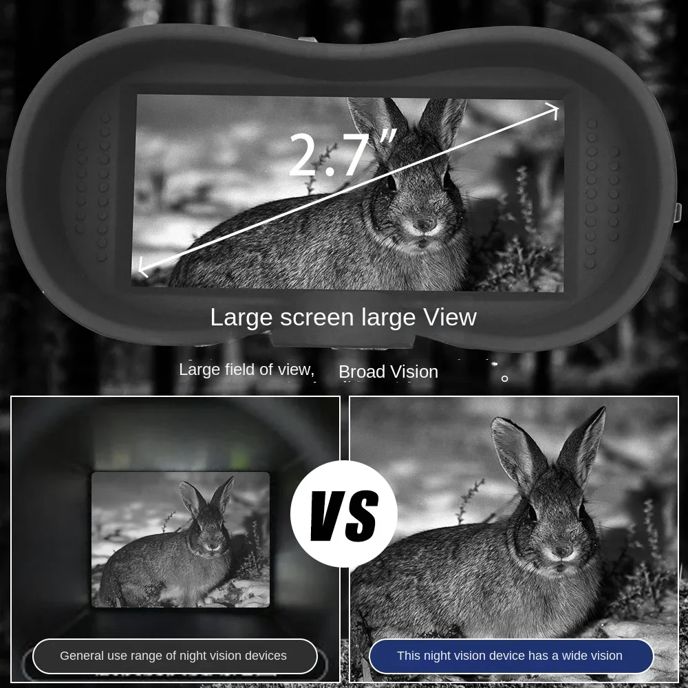 Binoculares de visión nocturna, equipo Digital infrarrojo para caza y acampada, pantalla de 2,7 pulgadas, montaje en la cabeza, batería integrada recargable, NV8160 - imagen 3