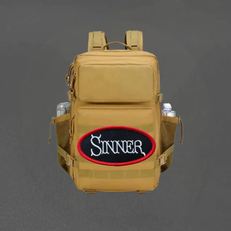SINNER-Parche bordado de Jesucristo, insignia de moral con gancho y bucle táctico, pegatinas decorativas para mochila, parches para brazalete para ropa