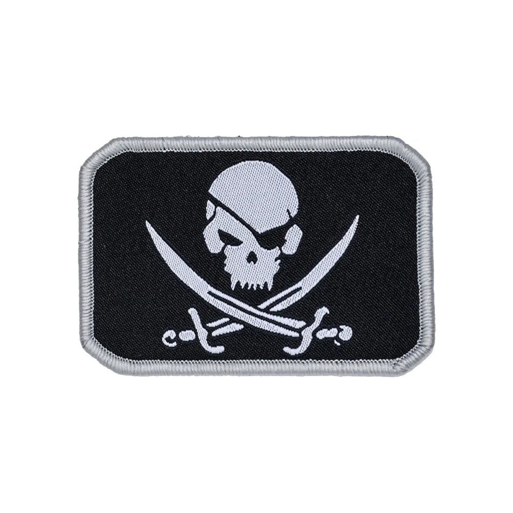 Parche táctico divertido con bandera pirata de calavera, cita moral, Velcros, insignia militar, gancho, pegatina de sujeción para mochila, pantalones vaqueros DIY