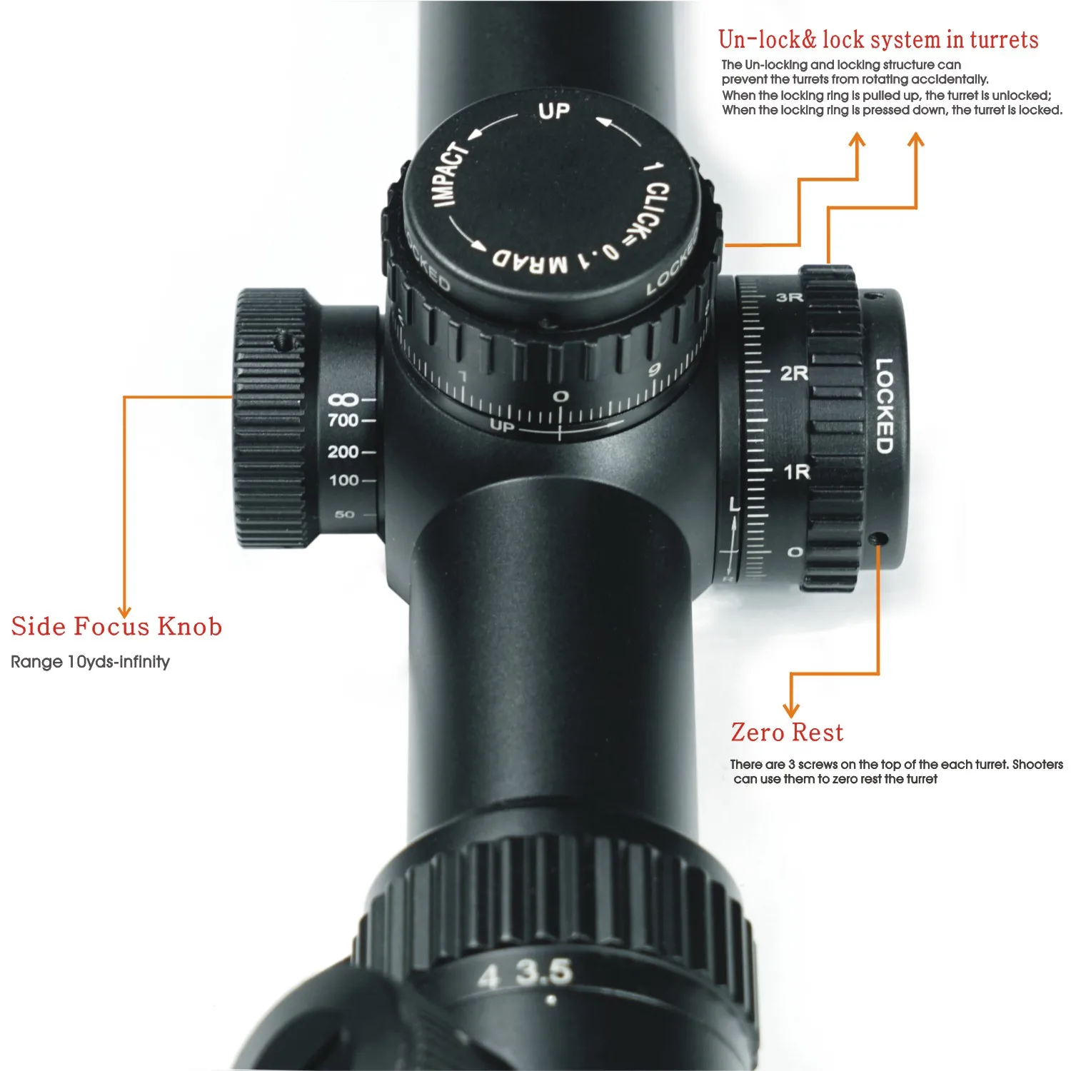 SKWoptics Anillas para visor táctico MIL-Dot de enfoque lateral - imagen 2