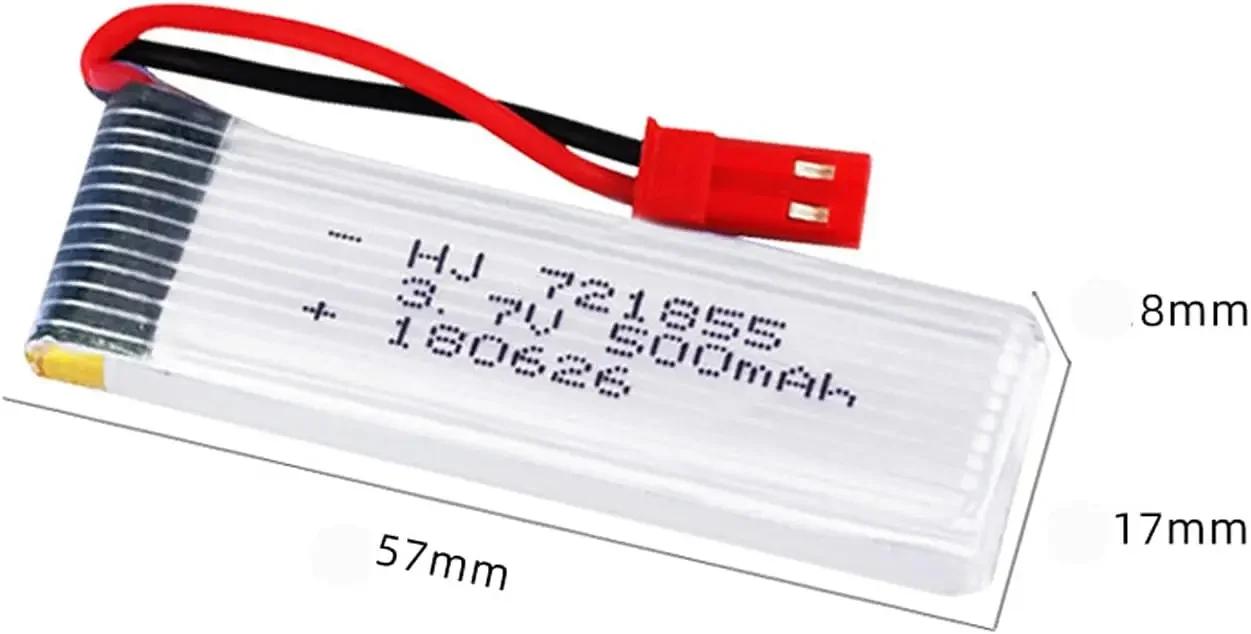 (Enchufe JST)3.7V 500mAh 20C 721855   Batería Lipo recargable con USB para UDI U818A U817A U817 U818A-1 recambio de drones cuadricóptero RC - imagen 2