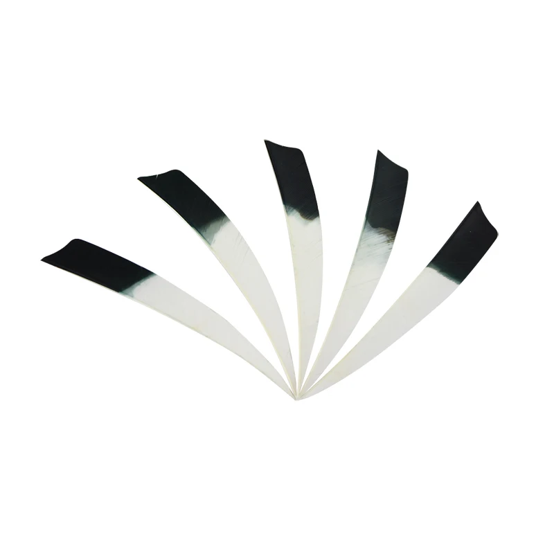 Plumas de tiro con arco de 50 piezas, 5 ", flecha con escudo de caída, forma de corte, paletas de flecha naturales, alas derechas para accesorios de tiro de caza - imagen 4