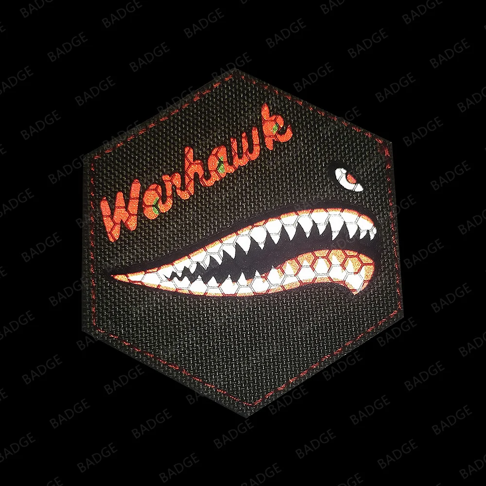 Parche reflectante bordado de tiburón, tiburón enojado táctico, bala, misil, soldado, casco, chaleco, uniforme, emblema, insignia decorativa - imagen 5