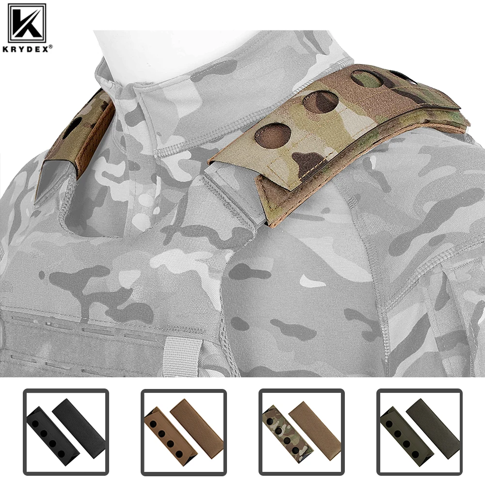 KRYDEX-hombreras acolchadas tácticas, cubierta de correa, corte láser con espuma y malla espaciadora para aparejo de pecho, chaleco, bolsa de eslinga, accesorios