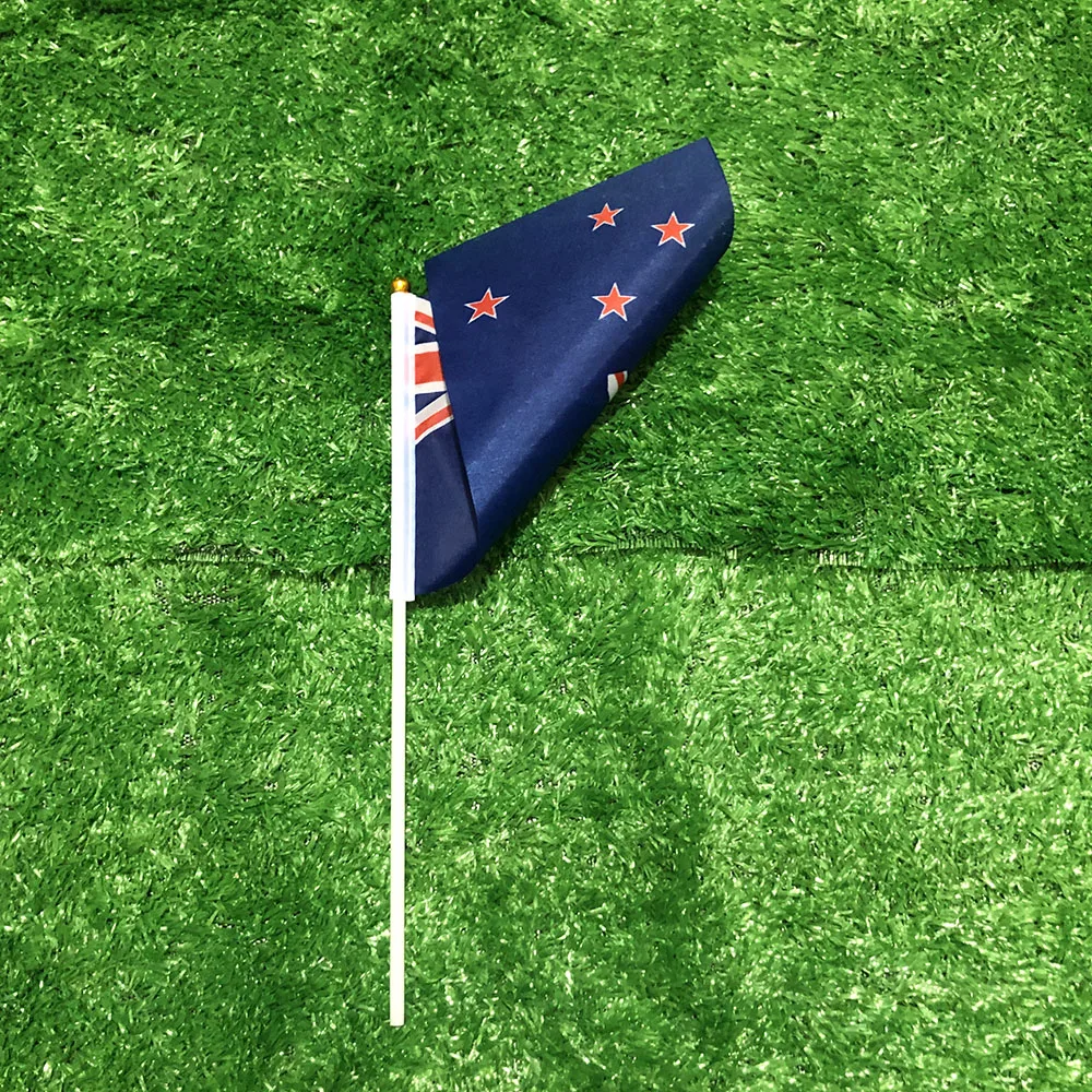 SKY FLAG Bandera de mano de Nueva Zelanda 14x21cm 10/20/50/100 Uds poliéster penetración de doble cara Bandera de mano de Nueva Zelanda para decoración - imagen 5