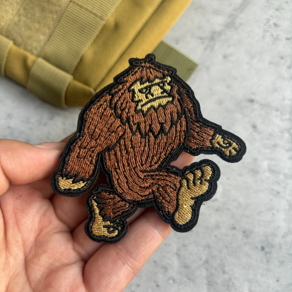 Parches tácticos de mono, parche de orangután bordado con gancho y bucle, insignia de moral del ejército militar, pegatinas para mochila