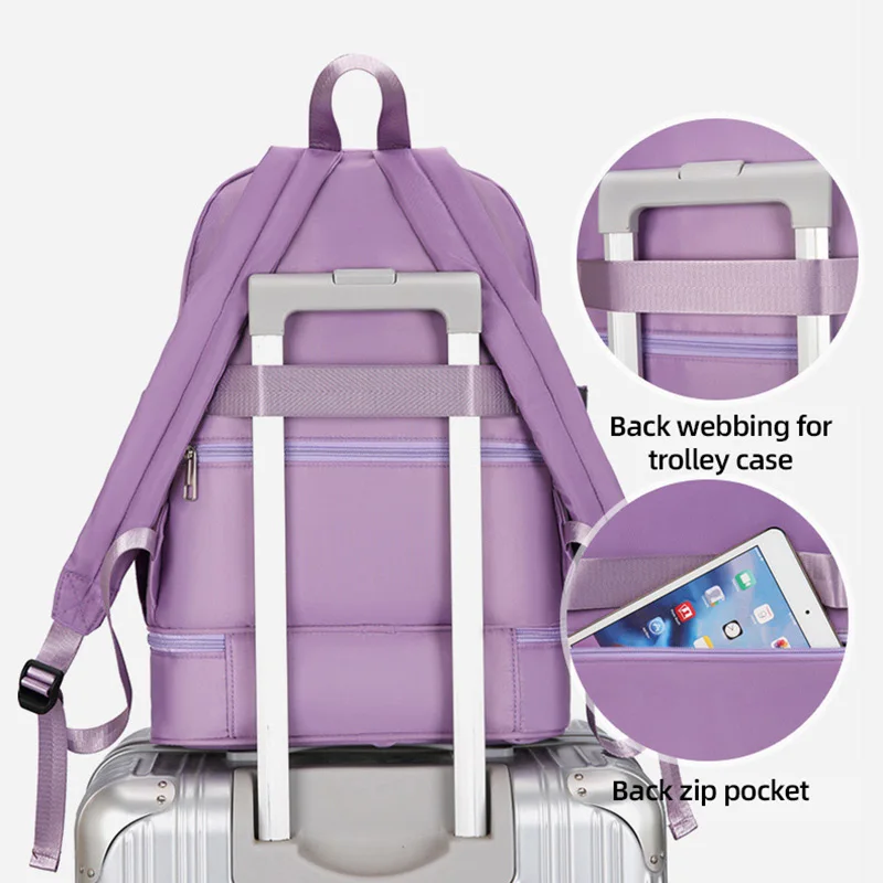 Mochila De gimnasio de Yoga para hombres y mujeres, bolsa de viaje para entrenamiento de Fitness, playa, piscina, zapatos secos y húmedos, bolsillo para deportes al aire libre, bolsa de día para natación - imagen 4