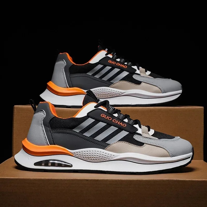 Nuevos zapatos deportivos informales para papá, zapatos de malla con plataforma para hombre, zapatillas de deporte a la moda para hombre, zapatillas de deporte para hombre - imagen 3