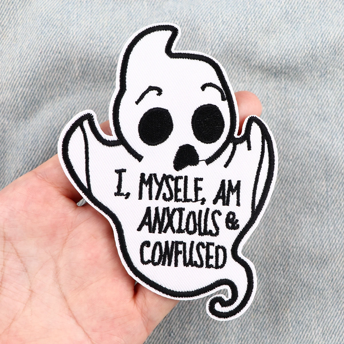 Parche divertido para planchar para hombre, parche para ropa, parche bordado con letras, accesorios de ropa, pegatinas de costura - imagen 2