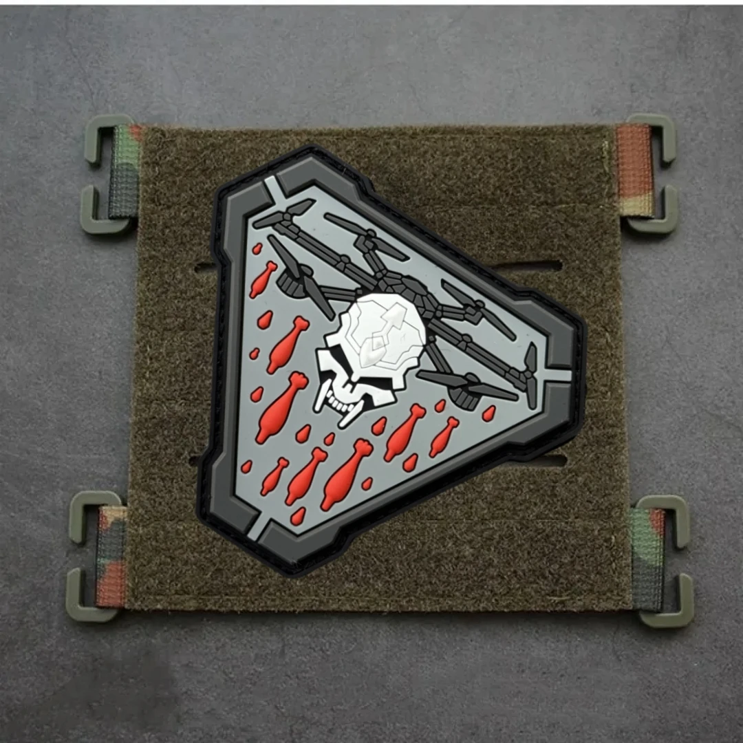 Parche táctico de moral de cráneo divertido, insignia militar, parches de bucle de gancho de PVC 3D, pegatina para mochila de equipo al aire libre