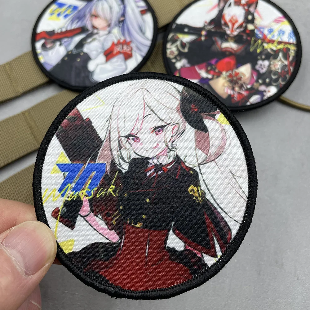 Hoshino catalpa azul archivo táctico militar brazalete parche gancho y bucle moral insignia mochila sombrero accesorios pegatinas - imagen 3