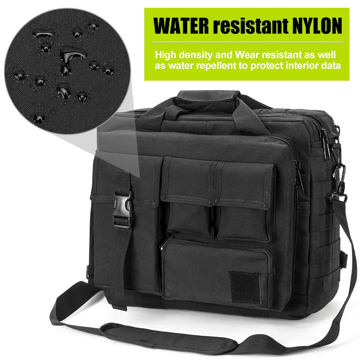Maletín militar de 15 pulgadas para hombre, bandolera táctica para ordenador portátil, bolso de hombro multifunción para exteriores - imagen 2