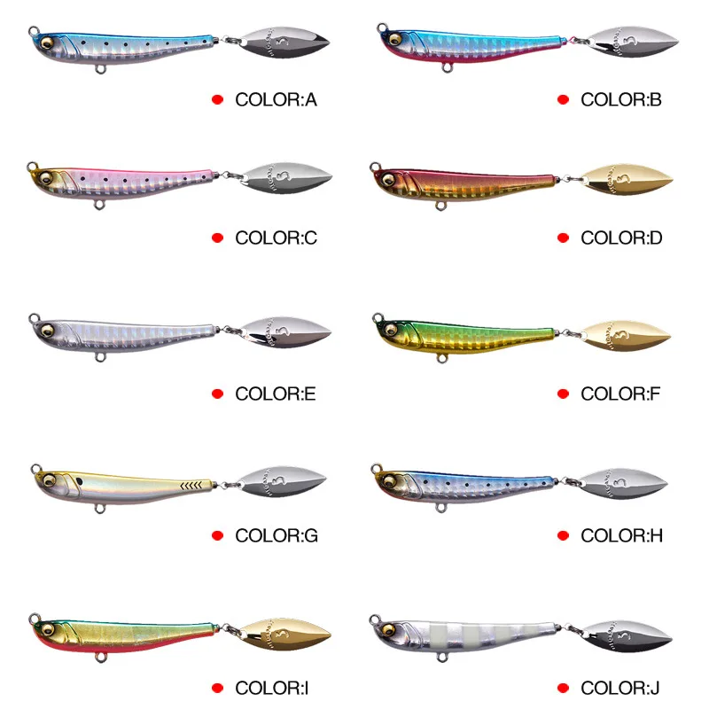 VIB-señuelo de Pesca de 62mm y 30g, plantilla de Metal, Señuelos de Pesca de invierno, cuchara giratoria, cebo de Metal Artificial, Wobbler, aparejos de Jigging, Pesca - imagen 2