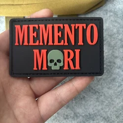 MEMENTO M0RI-parches de PVC con calavera, brazalete divertido con gancho y bucle, insignia de moral militar, mochila, pegatinas para ropa