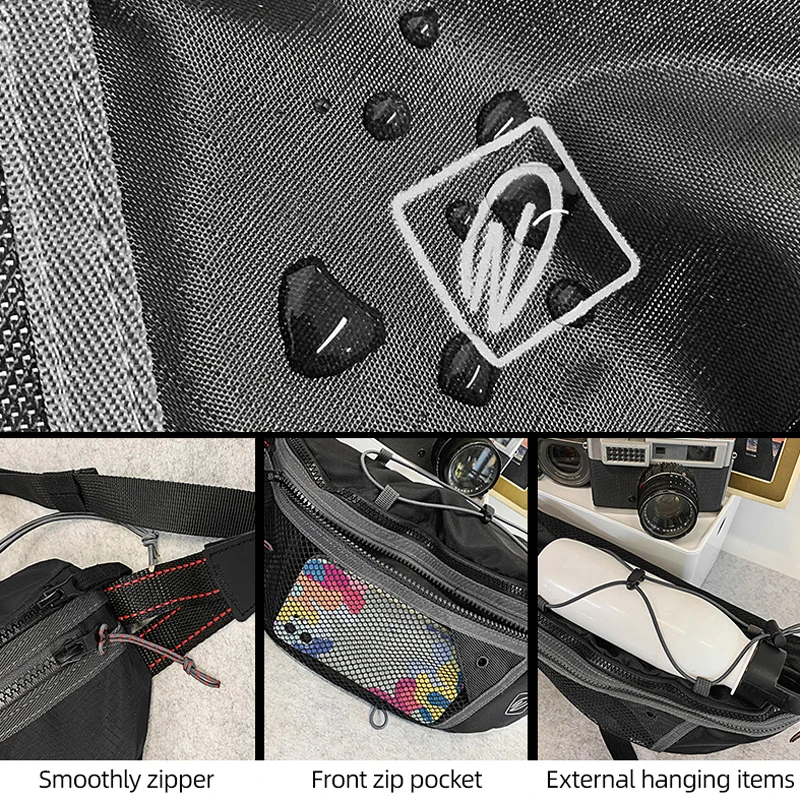 Bolsa de pecho para gimnasio y motocicleta, bolsa de cintura para deportes, desplazamientos, compras, viaje, ocio grande, riñonera de fin de semana de corta distancia - imagen 5