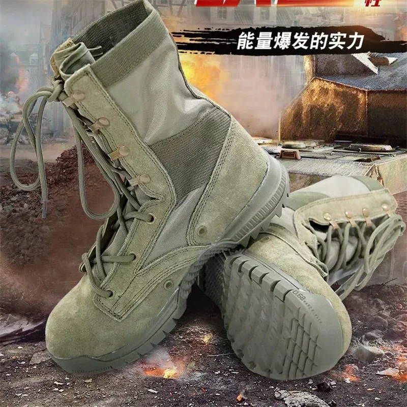 Botas militares de combate para hombre, calzado táctico ultraligero de alta calidad para desierto, senderismo al aire libre, 2024 - imagen 4
