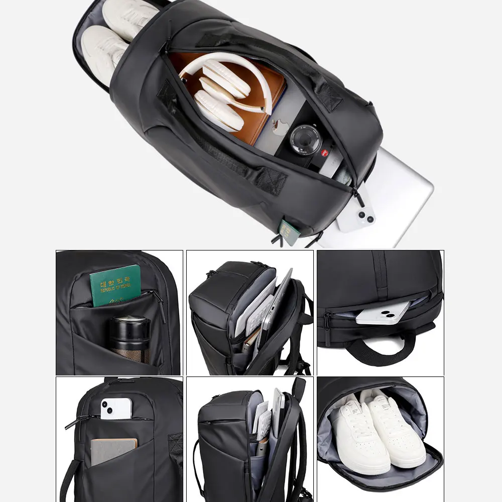 Mochila de viaje para Fitness, gran capacidad, para viajes de negocios al aire libre, Camping, senderismo, bolsa con zapatos, bolsillo, equipaje, paquete de viaje - imagen 5