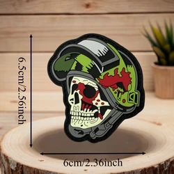 Parche PVC 3D calabaza llameante gancho y bucle para chaleco táctico