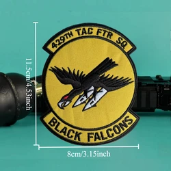 Parche táctico halcones negros bordado - insignia moral para mochila