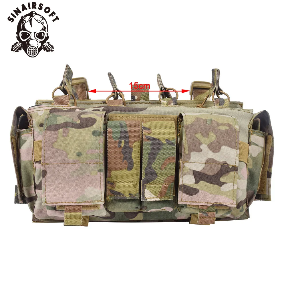 SINAIRSOFT-plataforma de pecho táctica 5,56, bolsa de revista con cartel Compatible, bolsa Mag multicamuflaje de nailon para chaleco de caza de Paintball Airsoft - imagen 4
