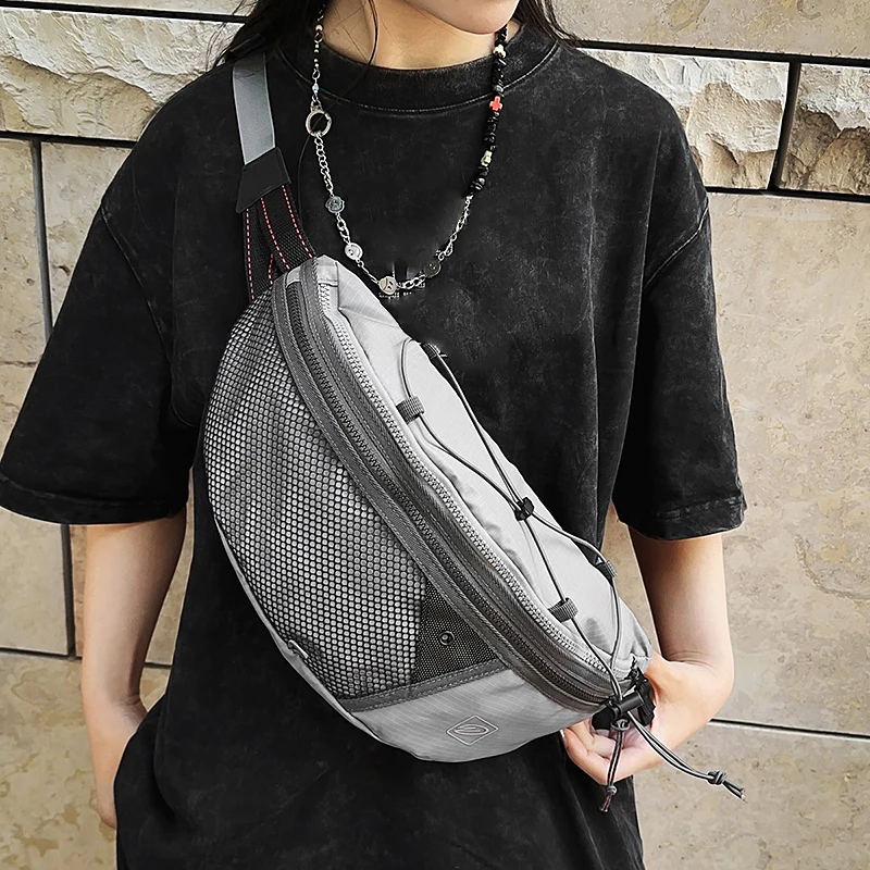 Bolsa de pecho para motocicleta y gimnasio para hombre, almacenamiento grande para viajes al aire libre, compras, riñonera deportiva multifuncional - imagen 2