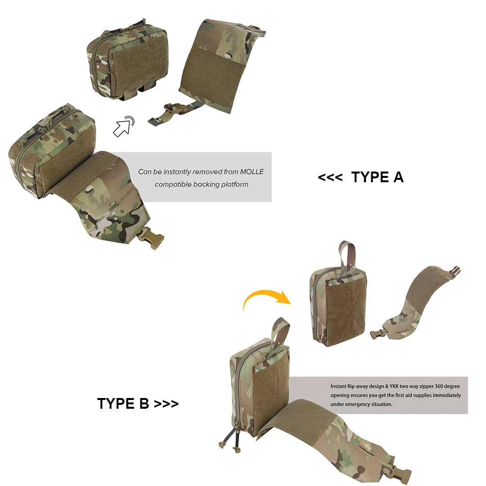 KRYDEX-bolsa táctica para caza, Kit de Trauma al aire libre, supervivencia, multifunción, Molle, cintura - imagen 4