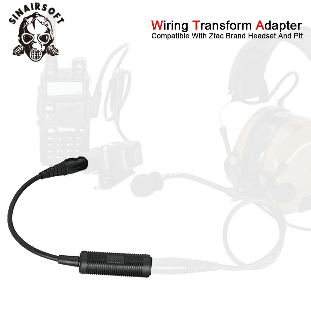 Adaptador de transformación de cableado para auriculares tácticos Z, cascos militares con micrófono para tiro de Paintball y caza, elemento PTT - imagen 2